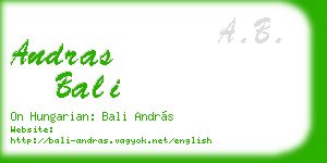 andras bali business card